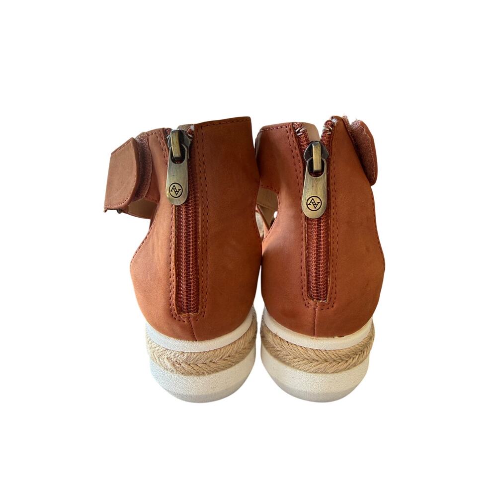 Adrienne Vittadini Women's Brown Platform Heel Cape Ann Jute Sandals Size 8.5M - Picture 7 of 8